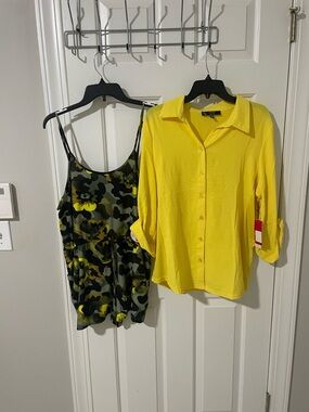 Jolie & Joy romper with 1x Yellow Button-Front yellow nwt Top
